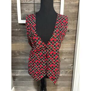 111 Main red hearts Valentine's Day vest Vintage 90s size large